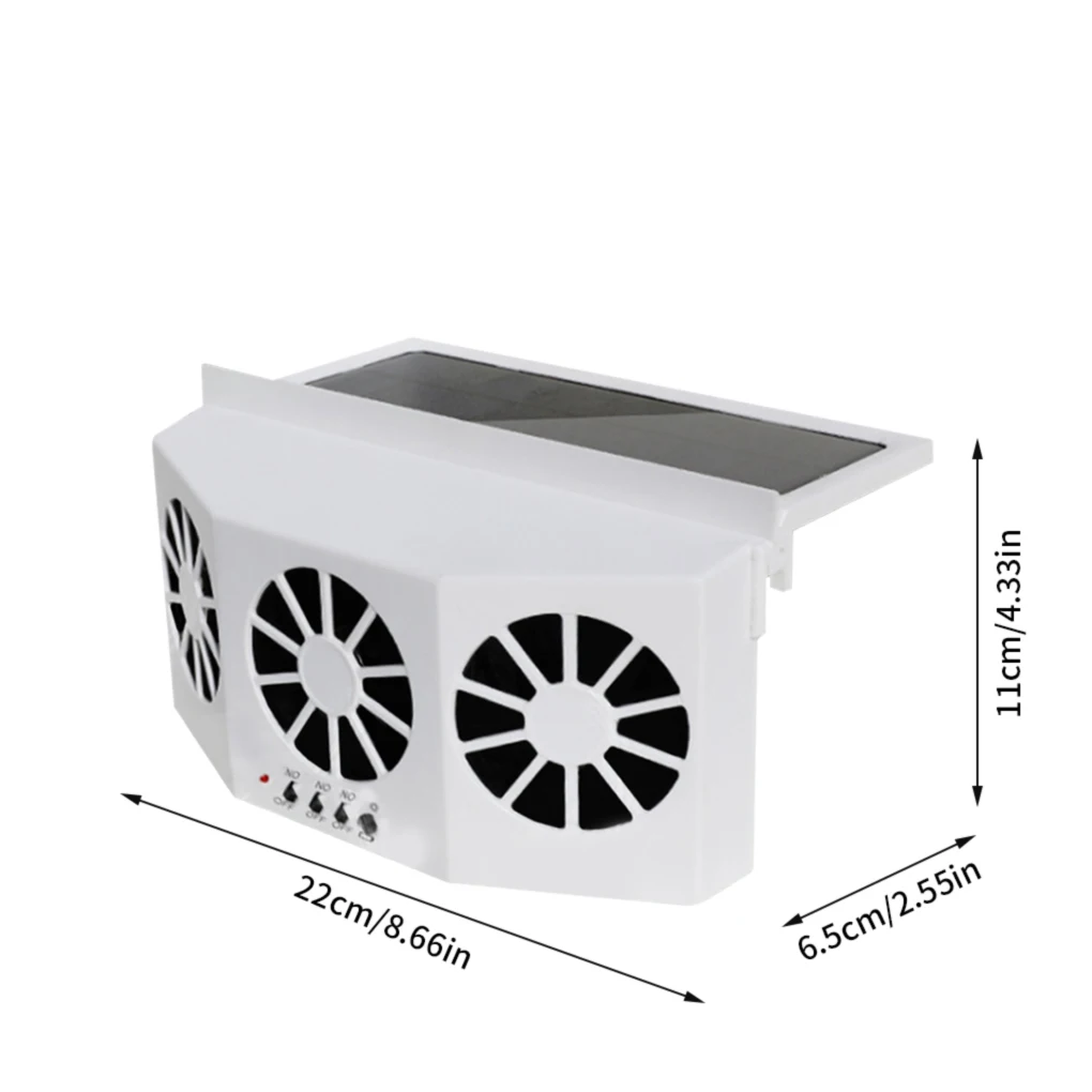 Solar Car Exhaust Fan Solar Powered Car Ventilator Front Rear Window Radiator