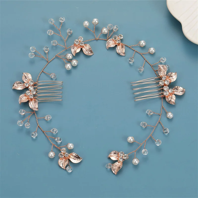 Bridal Hair Combs Headwear Wedding Hair Accessories Fashion Shaped Headdress Hair Bride Elegant Woman Hair Headbands