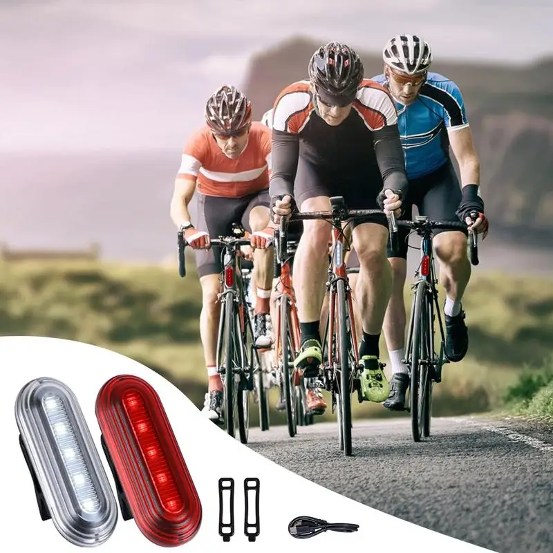 Tail Lights For Cycle Bikes Safety Lights Rechargeable LED Lights For Bikes Visible Safety Flashlight Bikes Lights Front And