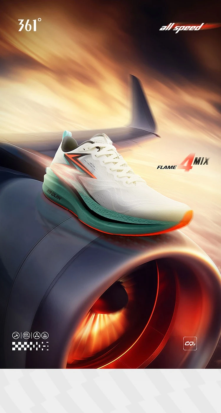 361 Degrees Flame 4.0 MIX Herren-Laufschuhe mit Carbonplatte, gepolstert, langlebig, leicht, für Rennen, Marathon, Herren-Sneaker 672512204 – Detail 3