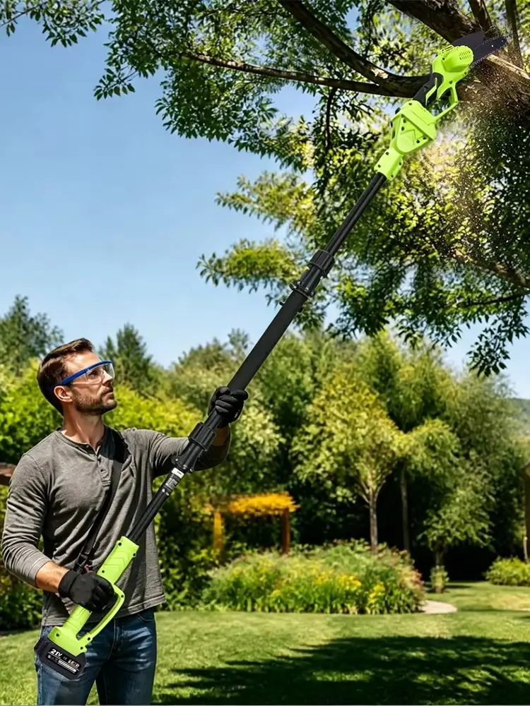 ONEGREEN 4-in-1 Teleskopstange 6 Zoll Elektrische Kettensäge Astschere für hohe Äste Garten-Elektrowerkzeug für Makita 18V Akku