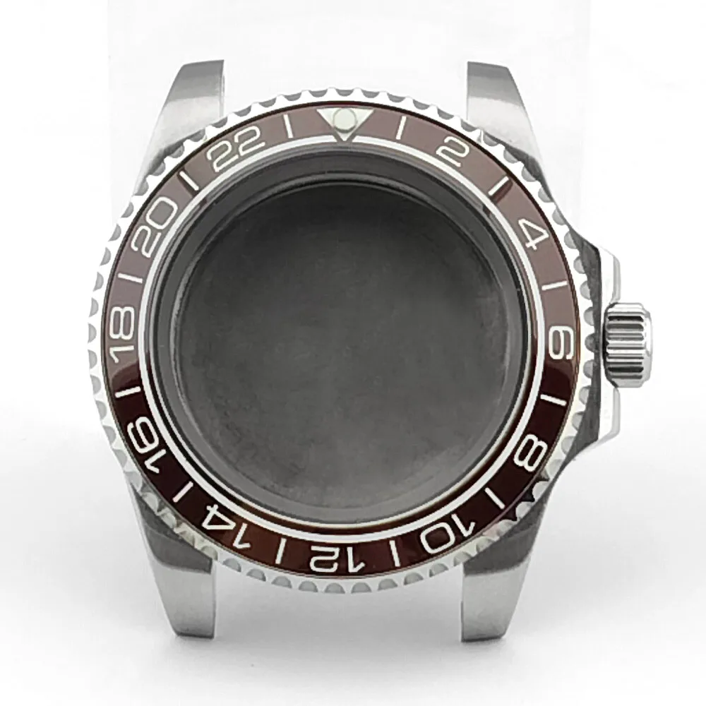 40,5 mm GMT Mechanisches Uhrengehäuse Passend für NH34 Uhrwerk Saphirglas Edelstahl Uhrenbox Uhrenteile Zubehör – Detail 4