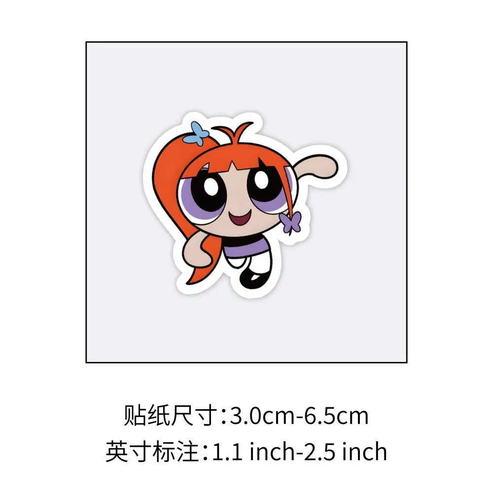 60 قطعة ملصقات شخصية الفتيات Powerpuff كتيب Kawaii الفتيات ملصقات مقاومة للماء ذاتية الصنع حقيبة كوب ماء غرفة نوم حلية S