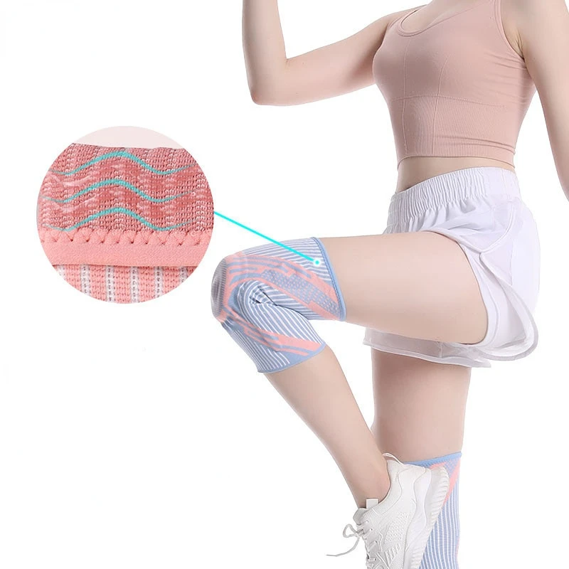 Knee Brace Strap Knee Pads Support Silicone Full Strong Meniscus Compression Protection Running Basketball Sport knee Pads