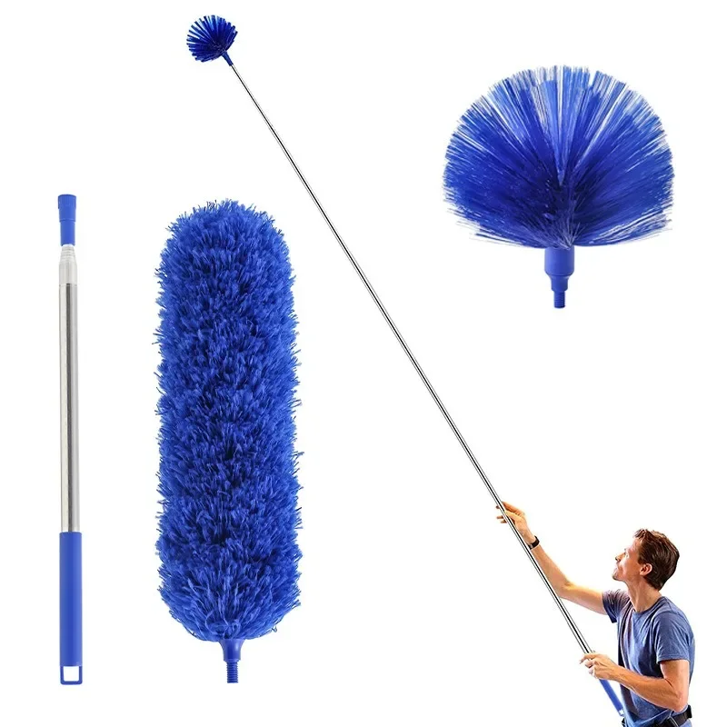 2.5 M 3 Set of Spider Web Broom Roof Ceiling Dust Sweep Cleaning Sweep Dust Broom Retractable and Extended Dust Duster