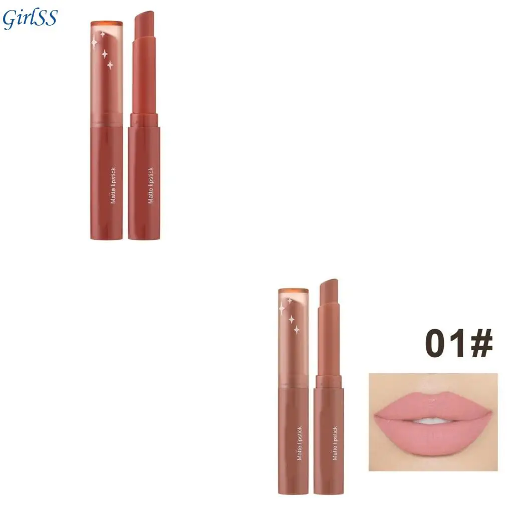 Waterproof Lipstick Matte Lipstick Nude Lipstick Long Lasting Lip Smooth Texture Moisturizing Lipstick Makeup Gift T4MB