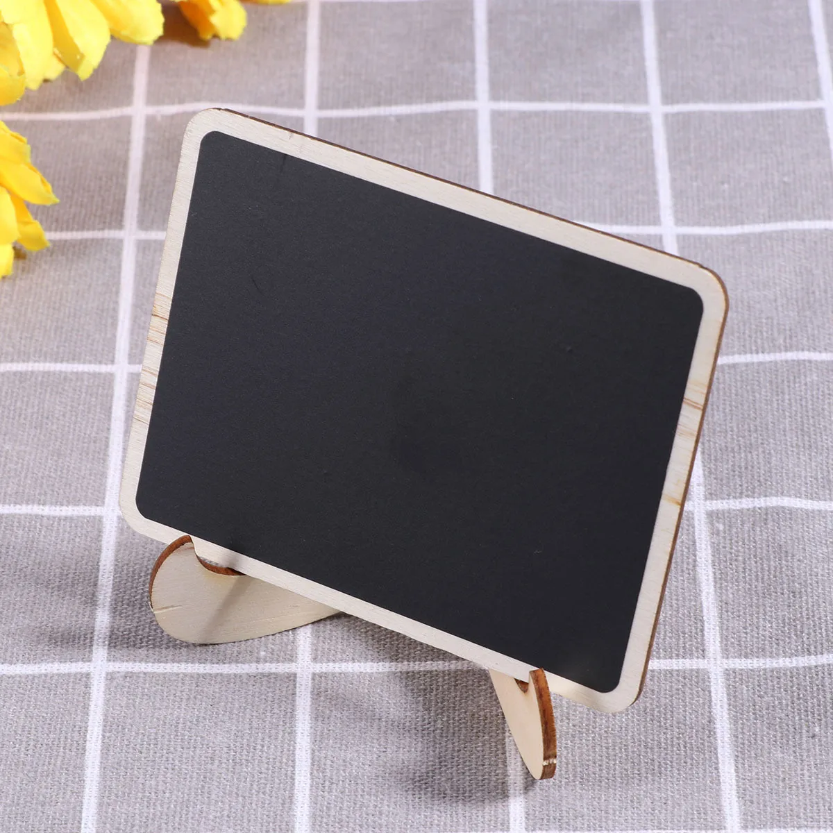 14Pcs Mini Chalkboard Signs Square Shape Wood Trim Erasable Reusable Message Boards for Wedding Dinner Party Table Place Tags