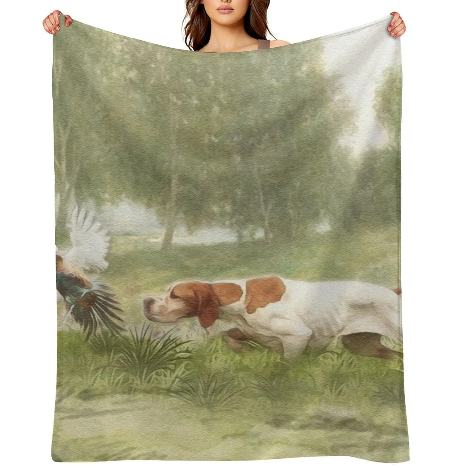 

Pheasant Hunting with Pointer Throw Blanket sofa bed Thermal Decoratives Blankets