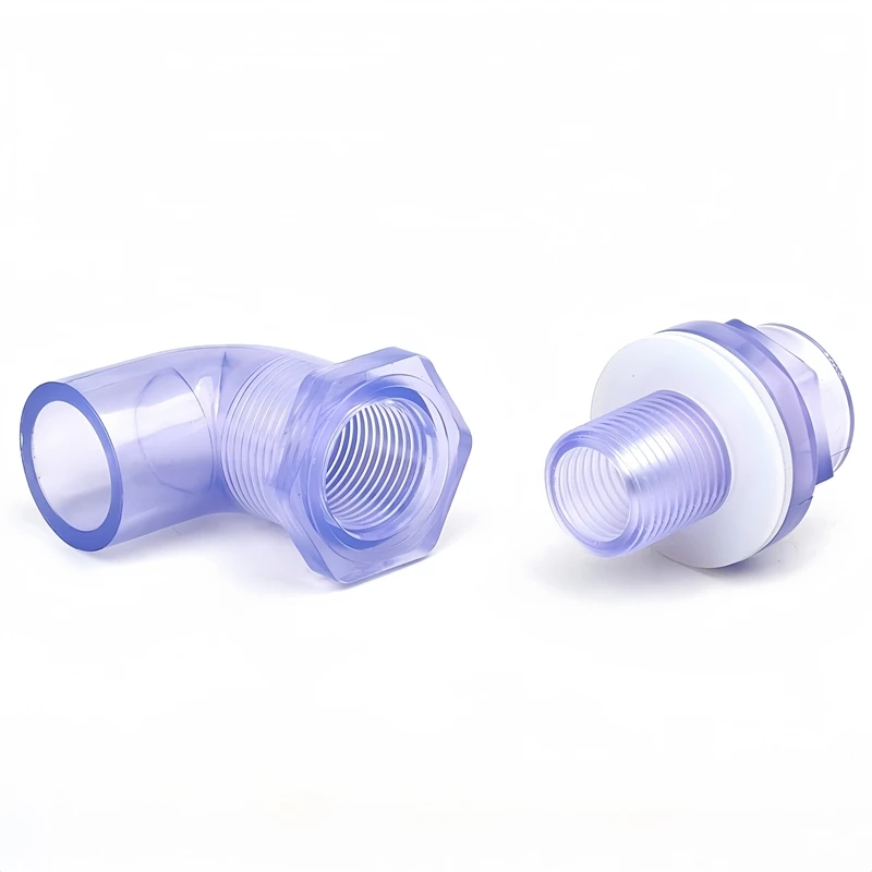 1PC 20/25mm UPVC Pipe Connectors Aquarium Fish Tank Pipe Drainage Joint Irrigation Drain Fittings Water Supply Overflow Adapter