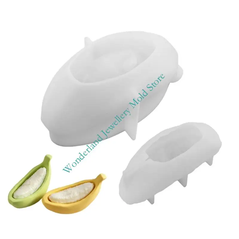 Candles Wax and Scented Wax Mold, Banana Themed Silicone Mold Set for DIY Casting, 2Piece White Craft Tool for Plaster Projects