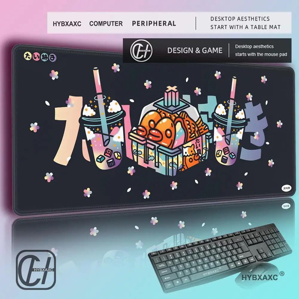 

HYBXAXC Natural Rubber Laptop Gamer Pad Kawaii Tuna Teriyaki Wavefield Mouse Pad Ultra-Large Esports Silk Smooth Gaming Custom