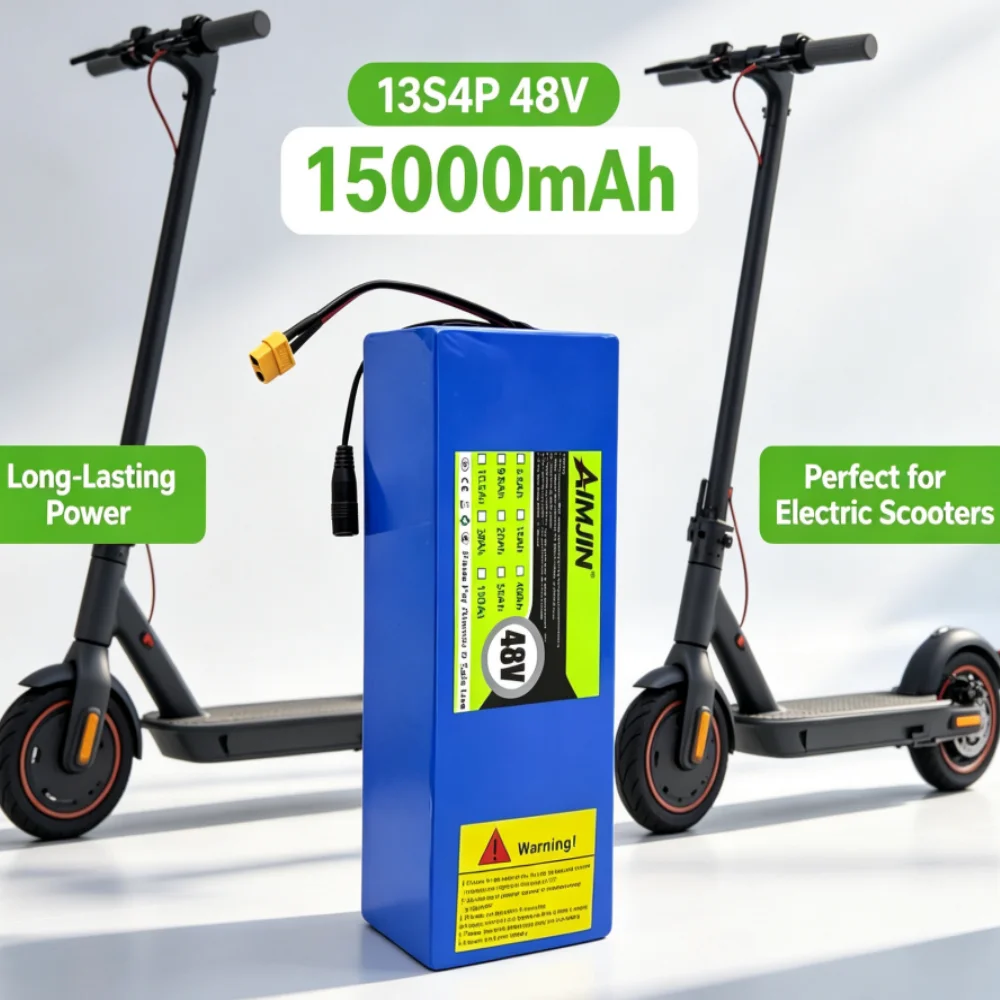 13S4P Lithium Battery 48V 15AH 18650 500W-1000W Battery for Various Electronic Devices and Transportation Equipment+charger