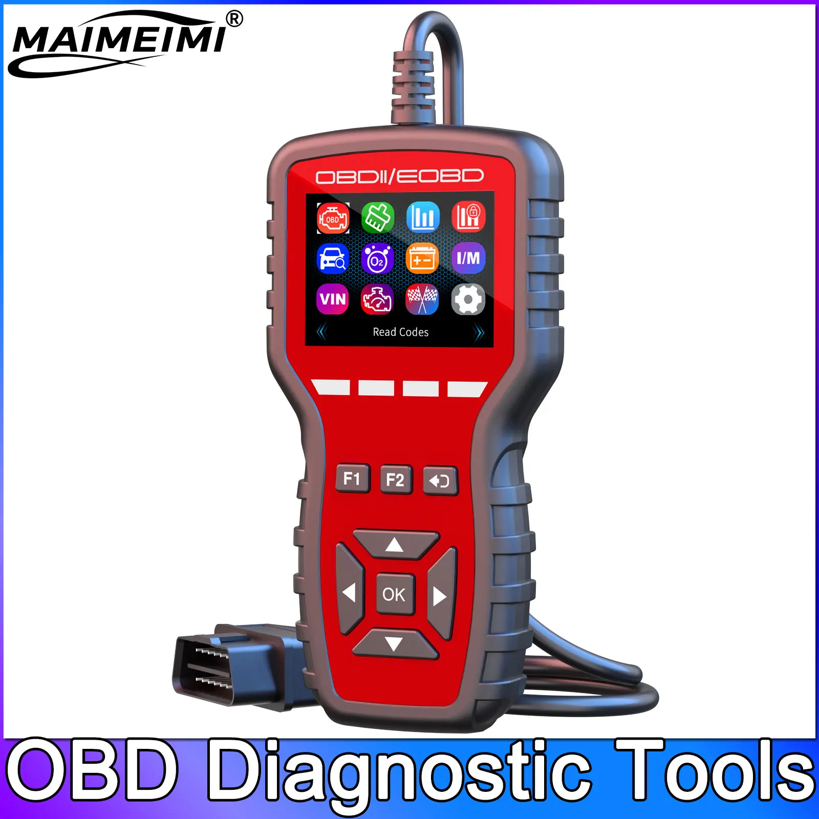 K2 OBD2 Scanner Car Diagnostic Tool for EOBD Cars, Fault Code Reader , Read Engine Fault Codes Engine Instrument Performance