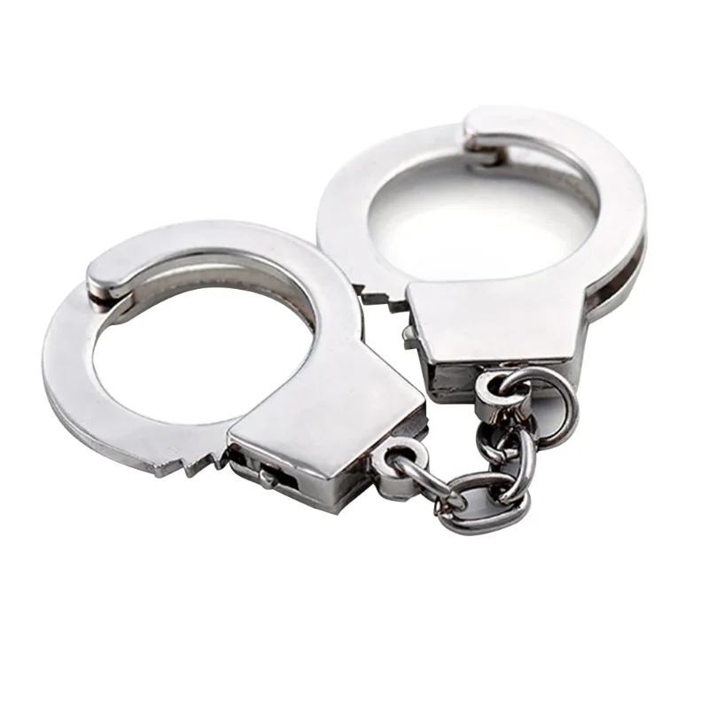 Mini Handcuffs Metal Keychain Novelty Keyring Accessories Key Chain Rings For Crafts Best Gift Friend Lover