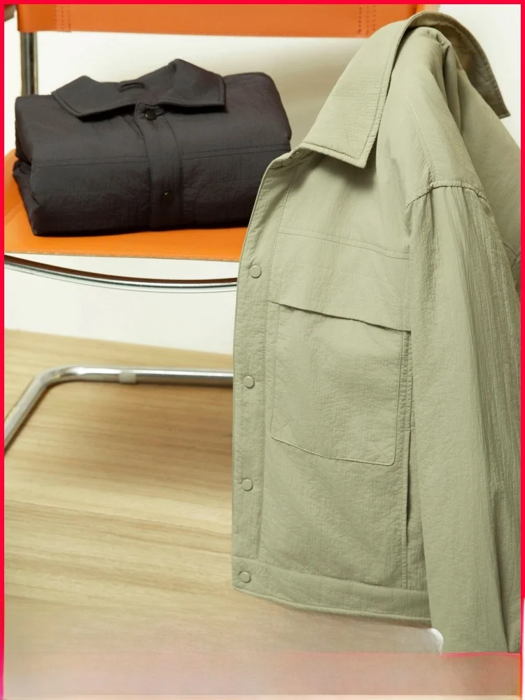 

Thiened 3D Tailoring Men's Cotton Jaet Autumn Winter Casual Water Resistant Breathable Stand Collar Workwear Leisure Coat