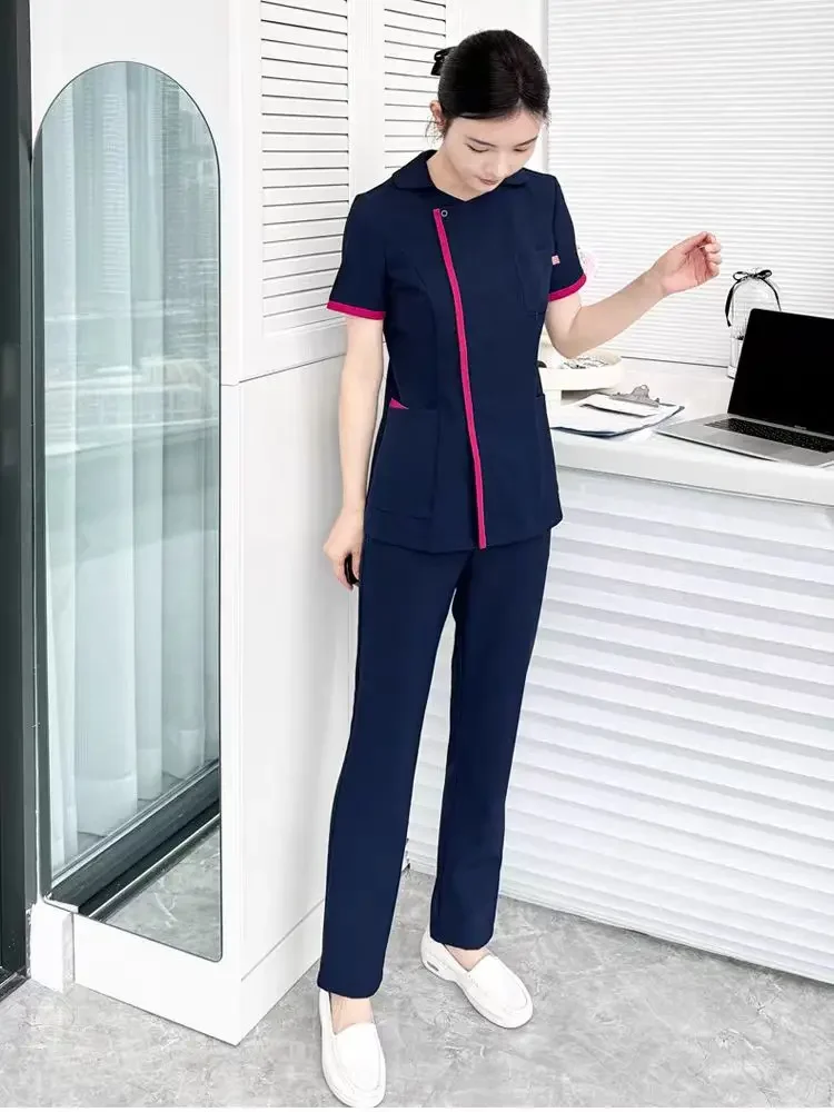 Estate coreana manica corta moda di alta qualità clinica ospedaliera orale medico dentale tuta da lavoro infermiera scrub set vendite uniformi
