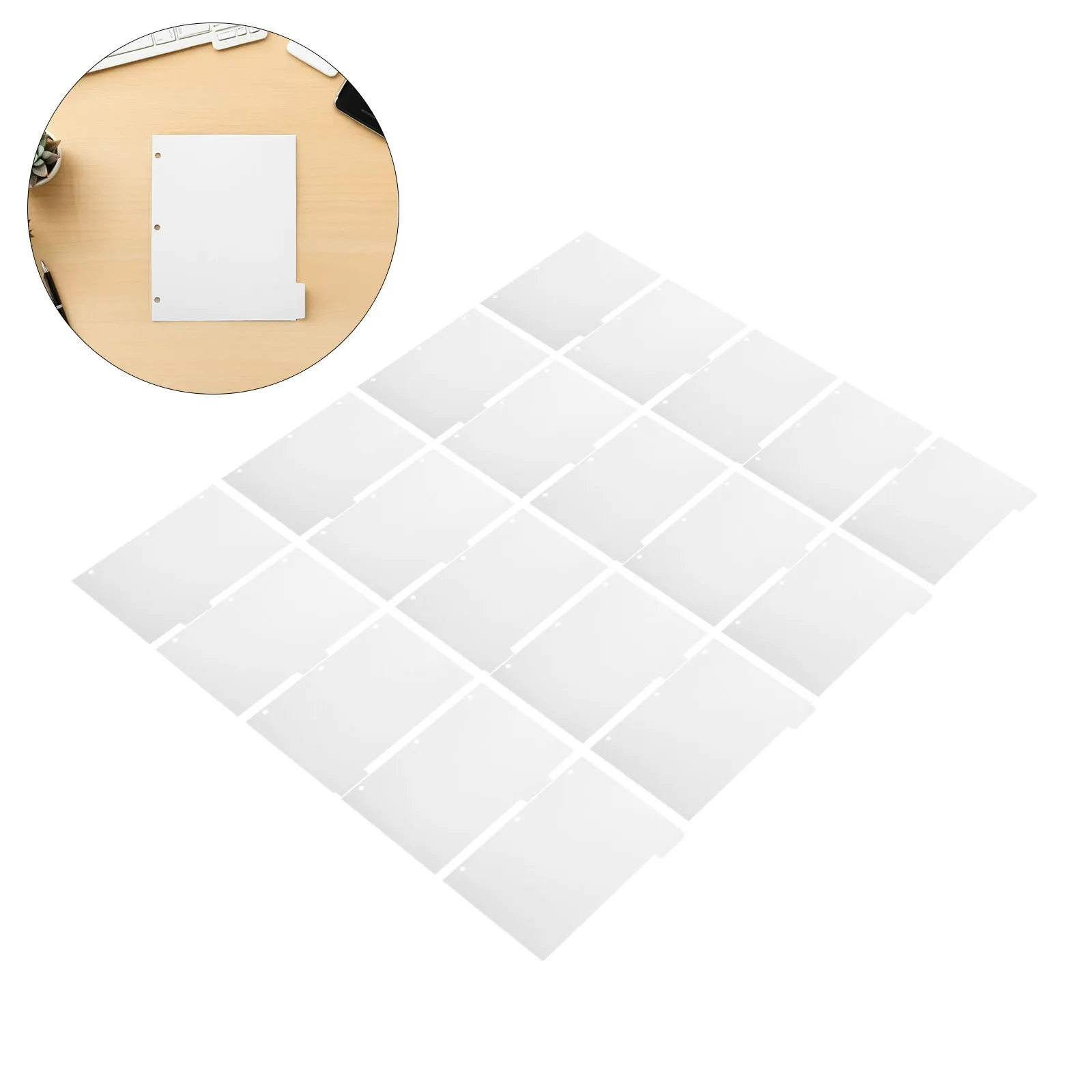 

4Sets Writable Blank Binder Dividers White 11x9 Loose Leaf Page Separators 3 Hole Punch Index Tabs for Business Study