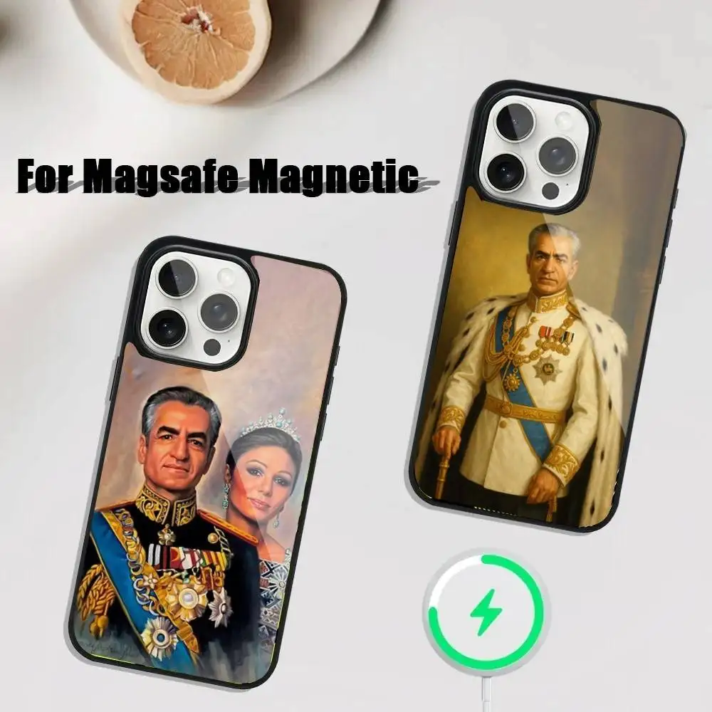 

Mohammad Reza Pahlavi Iran Phone Case For iPhone 17,16,15,14,13,12,11,Pro,Max,Plus,Mini,SE4,E Magnetic Magsafe Wireless Charging