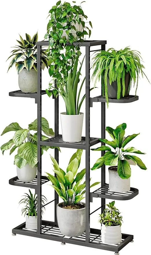 

Plant Stand 5 Tier 9 Potted Indoor Outdoor Multiple Flower Pot Holder Shelves Planter Rack Storage Organizer Display for Garden