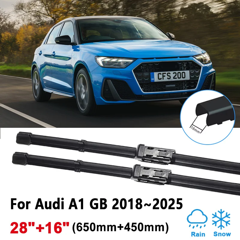 

26"+18" For Audi A1 GB 2018~2025 2020 2023 Car Front Wiper Blades Rubber Window Windscreen Front Wipers Brush Auto Accessories