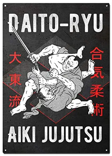 Daito Ryu Aiki Jujutsu Metal Tin Signs,Martial Arts Colorfast Posters, Decorative Signs, Wall Art, Home Decor - 8X12 Inch (20X3