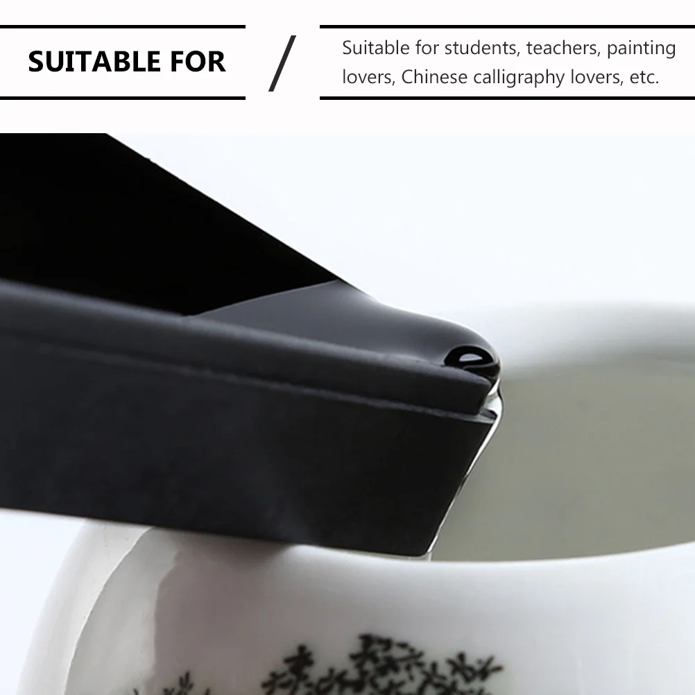 2Pcs Calligraphy Ink Container Ink Box Durable PP Material Lid Design for Chinese Calligraphy and Painting Leakproof