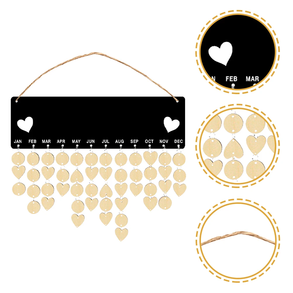 

Holiday Reminder Board Calendar Wall Calendars Family Birthday Decoration Heart-shaped Disc Signage Hanging Tree
