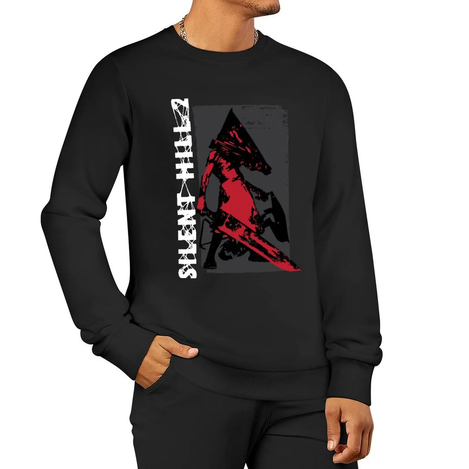 Red Pyramid Thing Pullover Hoodie anime clothing korean clothes sweatshirt male