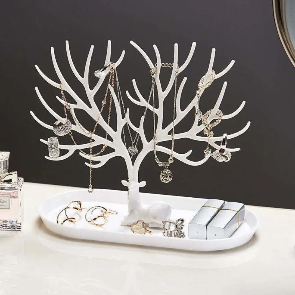 

Подарки с оленем, витрина для ювелирных изделий, подставка с оленем, пластиковый многоцелевой дисплей, поднос для украшения, органайзер, держатель