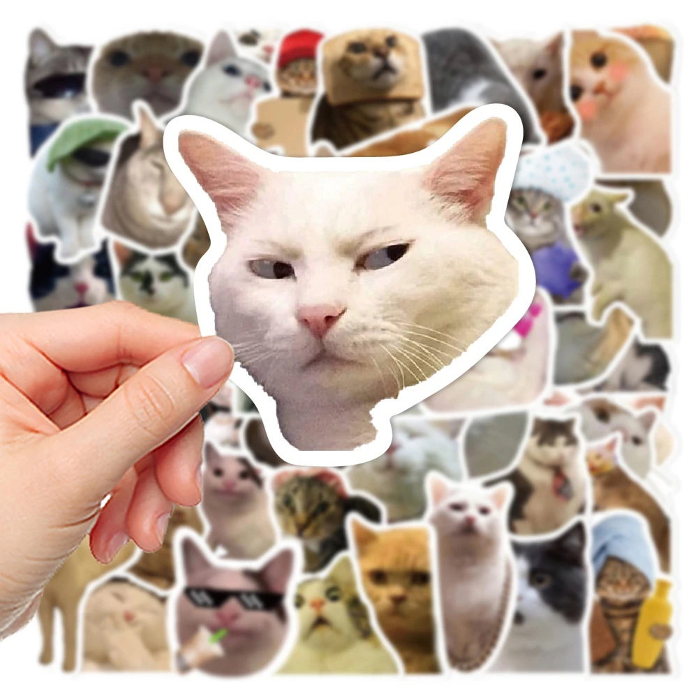 10/30/50pcs Funny Animal Cat MEME Graffiti Stickers Cute Waterproof DIY Decals Decorative Skateboard Luggage Phone Sticker Gifts
