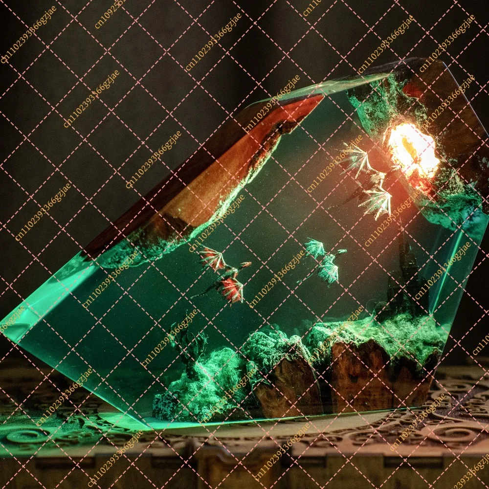 Resin 3D luminous unique tabletop ornament as a gift to him