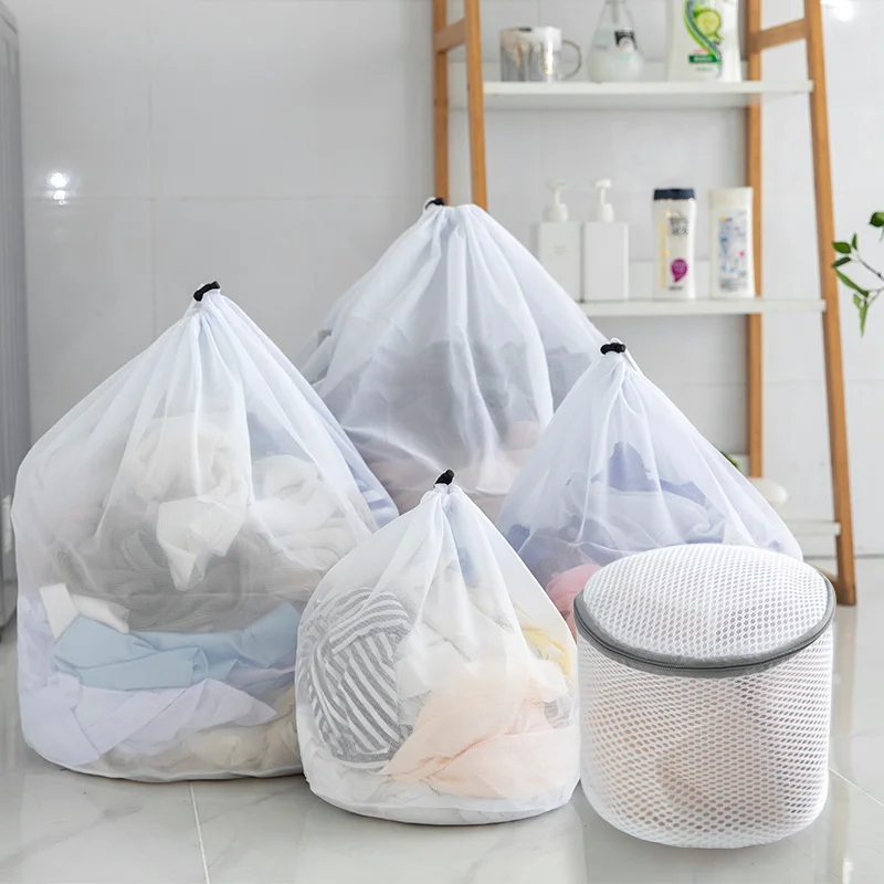 Net Washing Machine Bag Drawstring Mesh Underwear Laundry Basket Washing Bags Organizer Large Capacity Dirty Laundry Bag