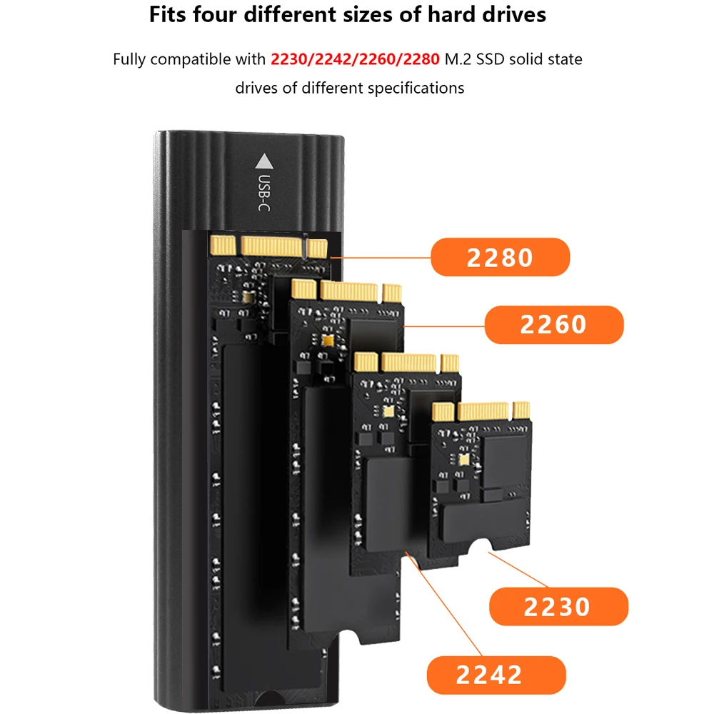 Tishric กล่องฮาร์ดดิสก์ไดรฟ์แบบ HD เคส SSD M.2 NVMe ngfff โปรโตคอลคู่อะแดปเตอร์กล่อง HDD เคส USB 3.0 Type C สำหรับพีซี