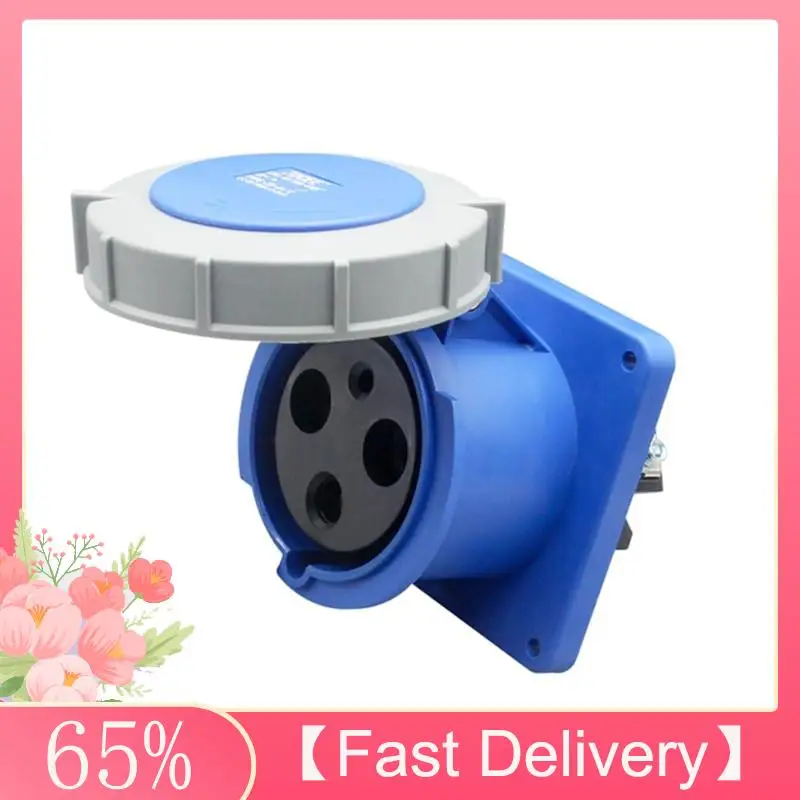 

A61Z Deals IEC 60309 2P+ E 6H IP67 Waterproof 63A 200V- 250V Industrial Connector Socket 3 Pin Female