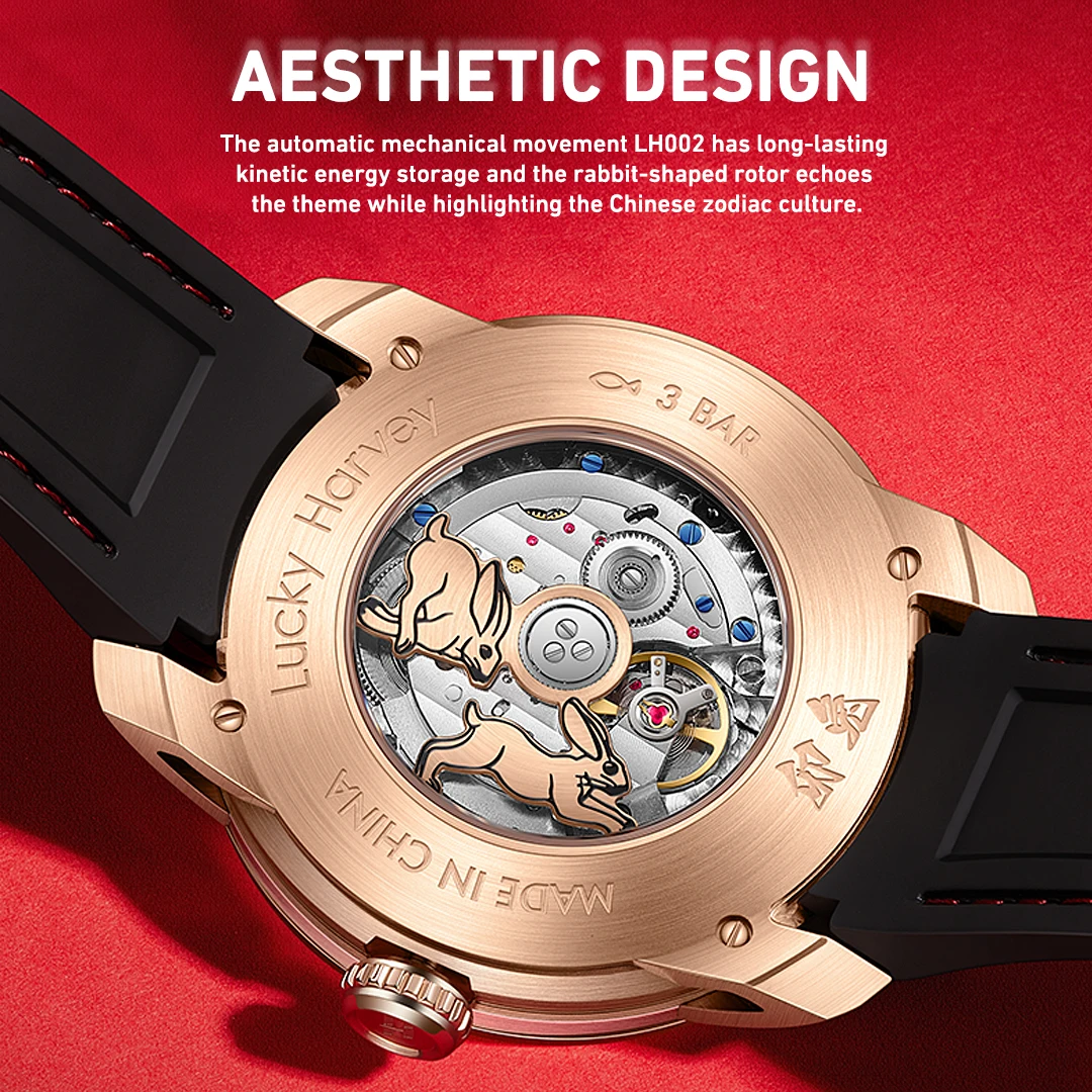 ラッキーハーベイ自動機械式サファイアメンズ腕時計高級925シ - Zodiac Luxury Watch のレビューと価格
