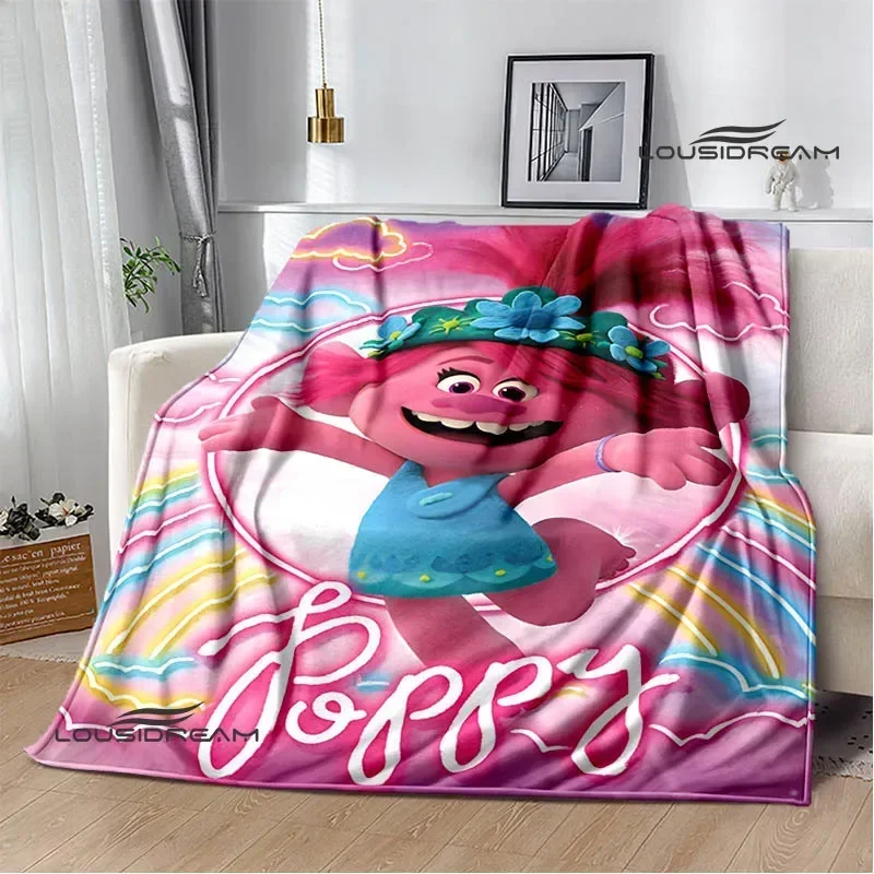 

Cute Cartoon Trolls printed blanket Picnic blanket Warm Flannel blankets Home bed linings blankets for beds Birthday Gift