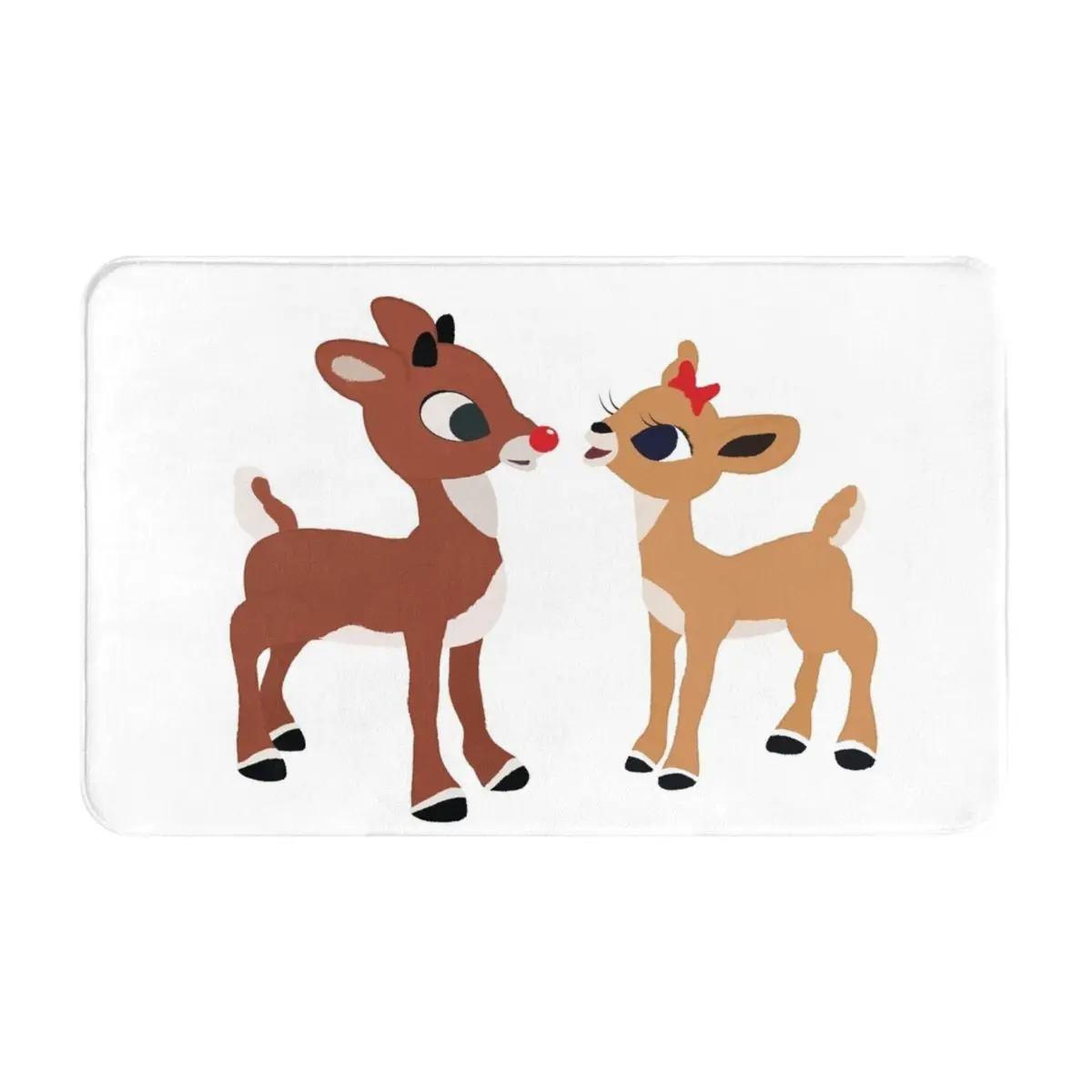 Flannel Non-Slip Bath Mat Classic Rudolph And Clarice GraphicLoveShop Soft and Absorbent Floor Rug for Bathroom Kitchen