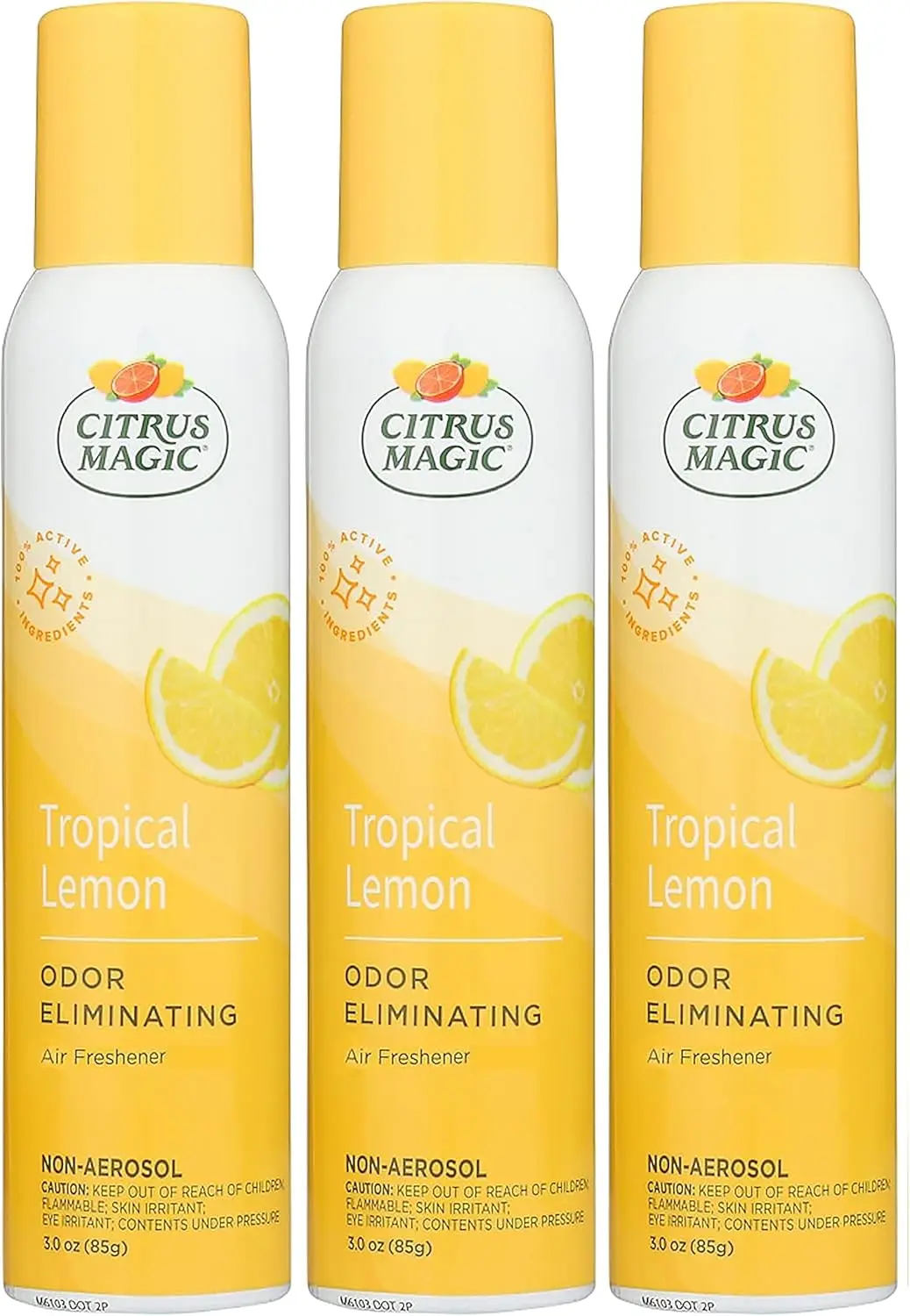 

Tropical Lemon Air Freshener Spray, Odor Eliminator, 3-Ounce Pack of 3 for Fresh Home