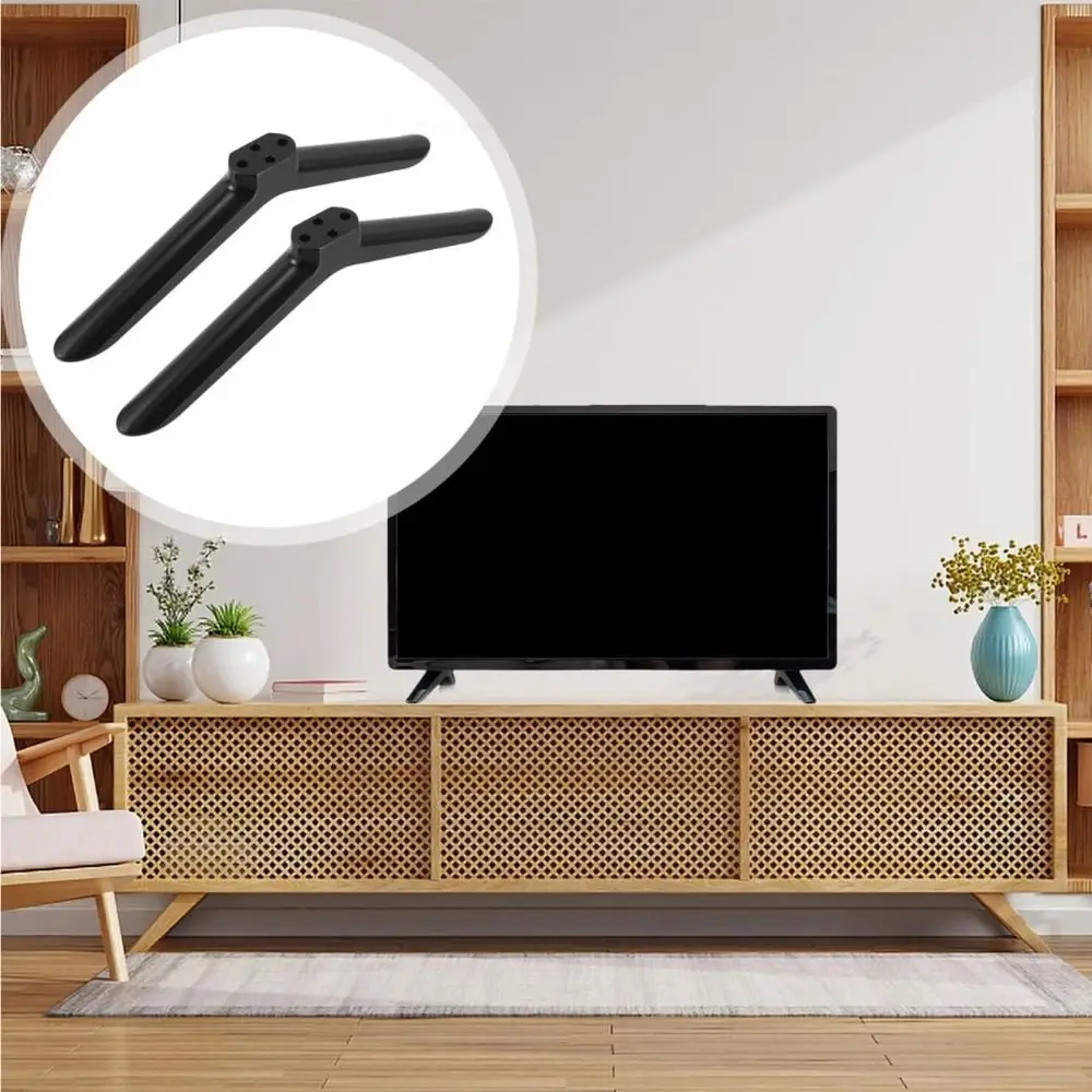 Universal TV Base Stand Legs with Non-slip Pads with Screws TV Stand Base Mount Black Television Tabletop Foot Bedroom image 2