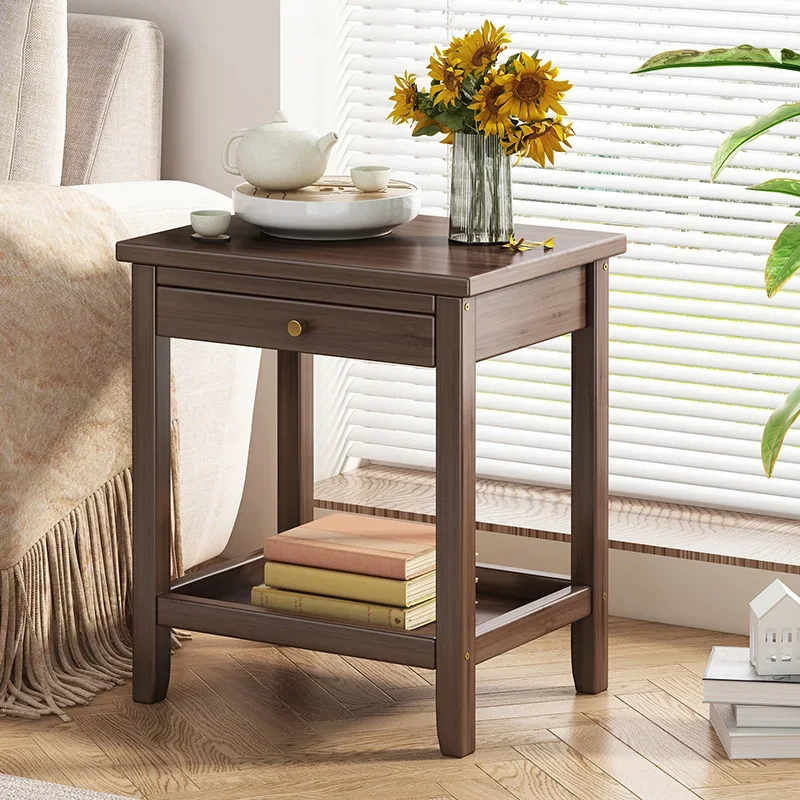 Bamboo Small Table Sofa Side Table Living Room Furniture Small Apartment Coffee Tables Bedside Shelves Simple Modern Tea Tables