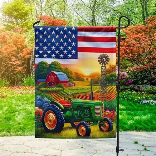 Farm Tractor American Flag Graden Flag XXH LLP LLX uui