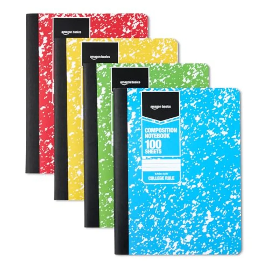 

Composition Notebook, College Ruled, 100 Sheets, 9.75" x 7.5",,4-Pack