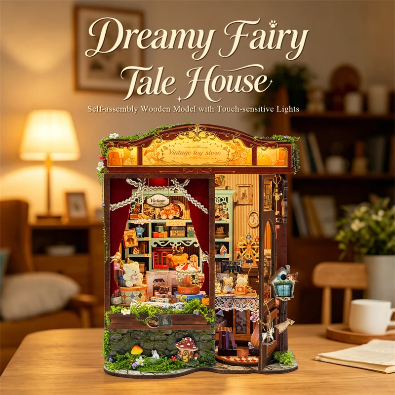 DIY Wooden Dreamy Fairy Tale House Cottage Figurines Miniatures Kits Mini Casa for Friends Birthday Gifts Home Decor Crafts
