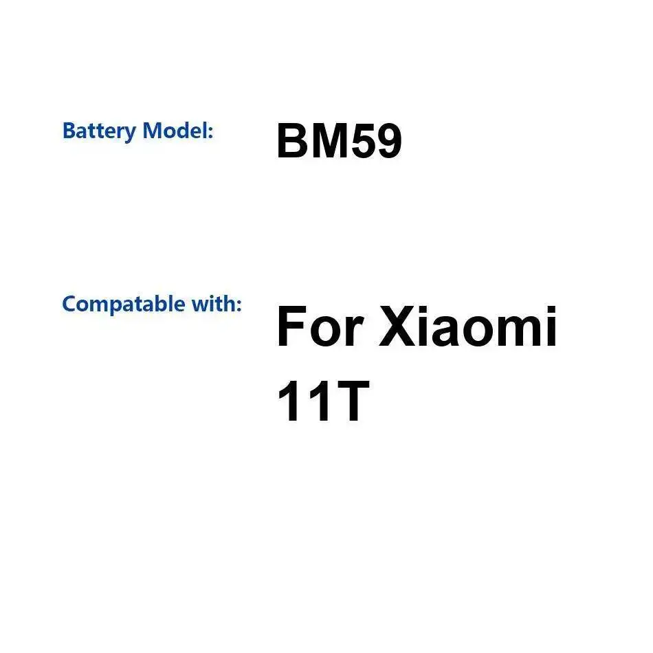 

For Xiaomi 11T Safe Reliable Power Supply Mobile Phone Battery 5000Mah BM59