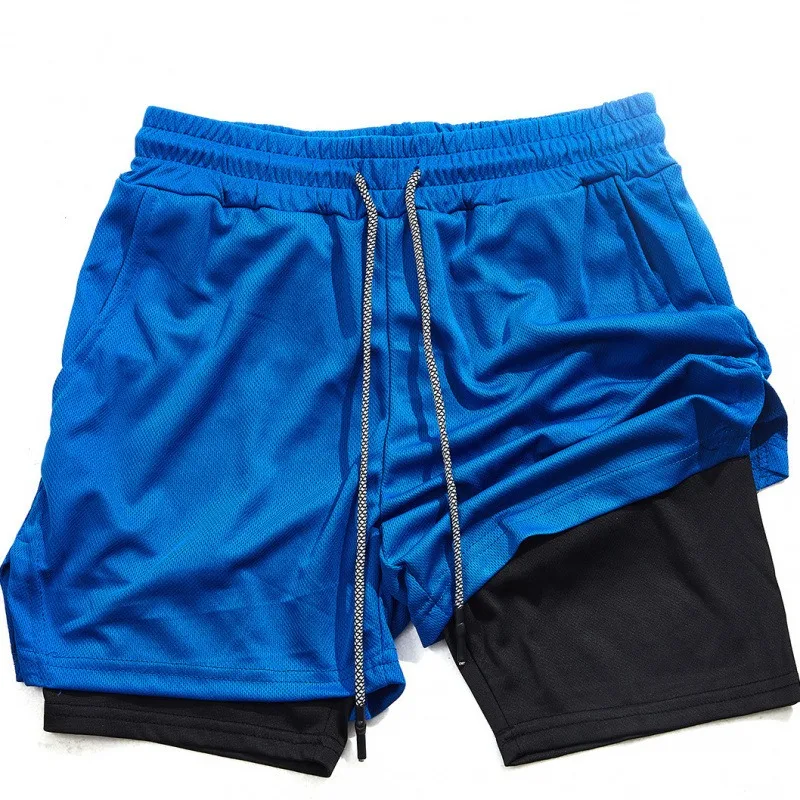 2025 Men's Outdoor Running Shorts - Double-Layer Breathable Lightweight Casual Sports Wear, Quick-Dry Comfort for Gym Summer