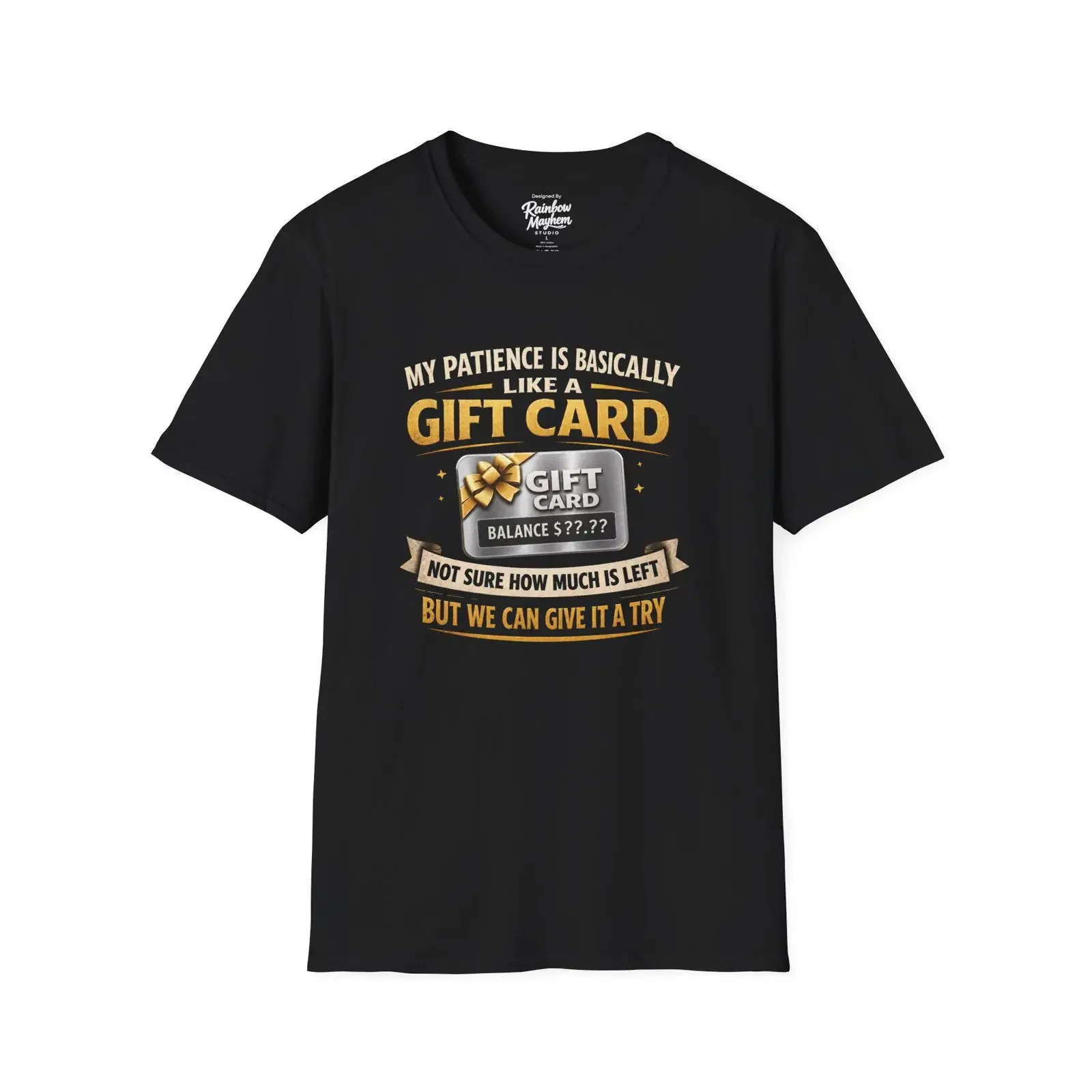 T-shirt Sarcastique « Ma Patience Est Comme Une Carte » Vintage Lavé, Vêtement de Créateur Doux et Légèrement Amélioré pour un Usage Quotidien