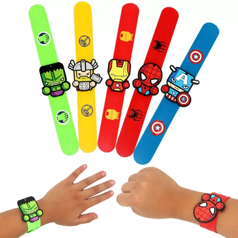 Spiderman Boys Cartoon Bracelet Iron Man Deadpool Hulk Anime Character Silicone Bracelet kids Toy Christmras Gift