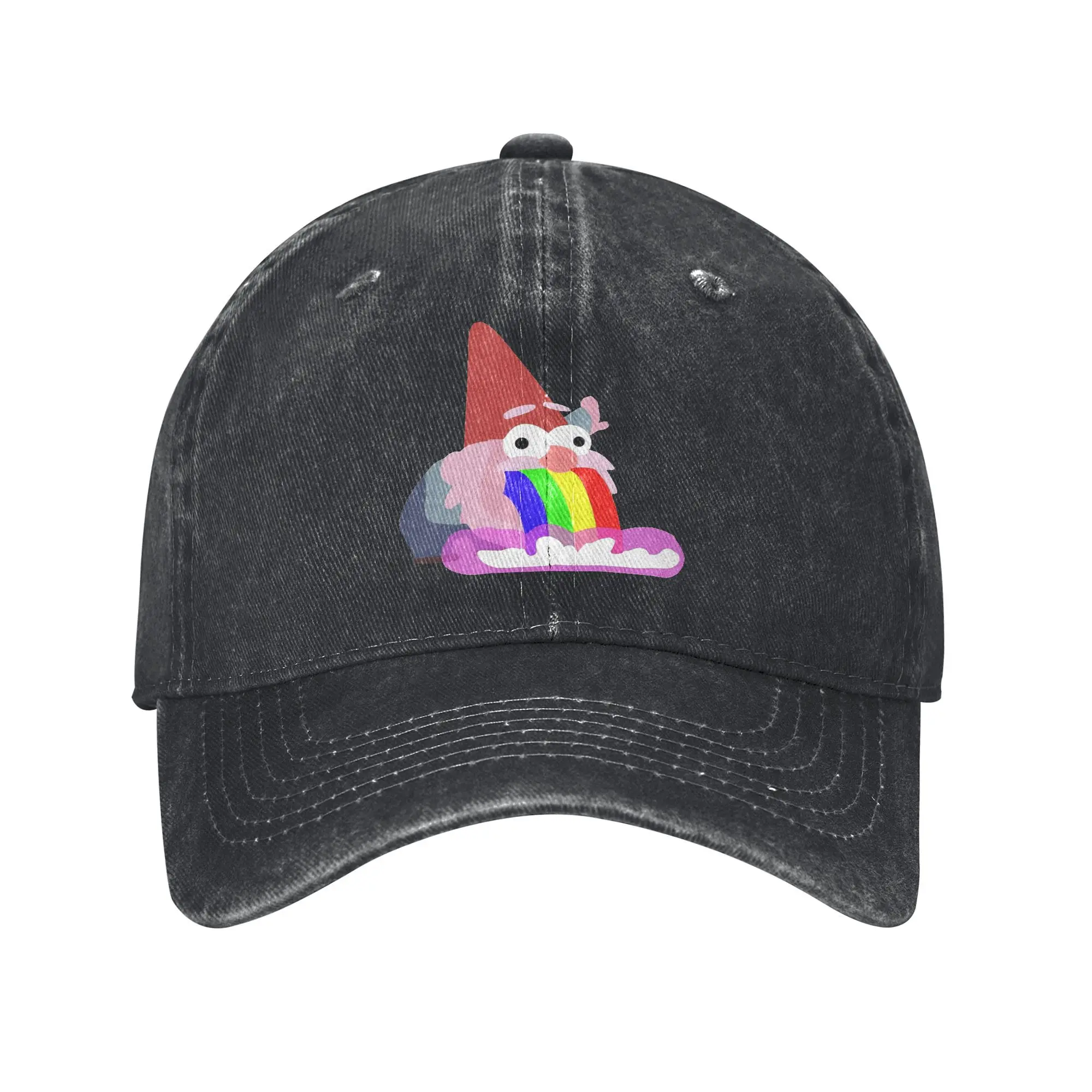 Vintage Gnome Gravity Falls Rainbow Cartoon Baseball Cap Men Women Denim Snapback Cap  Outdoor Summer Adjustable Fit Caps Hat