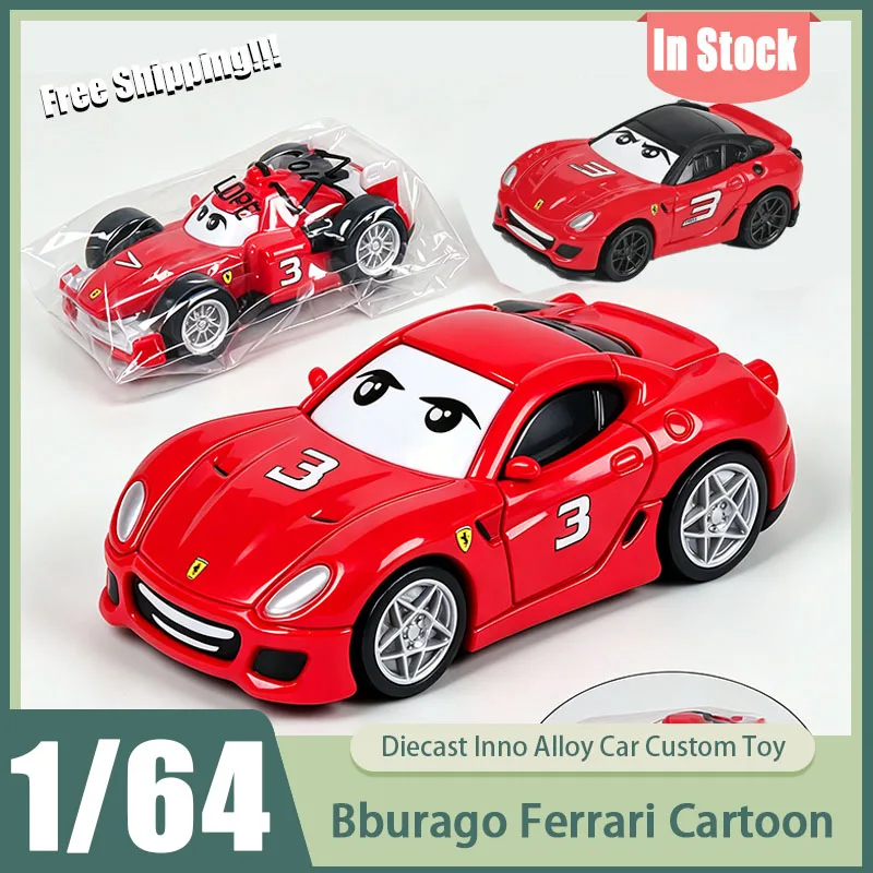 

In Stock Bburago 1:64 Ferrari 599 Gtb Fiorano & F10 Cartoon Style Diecast Car Models Officially Licensed Collectible Ornaments