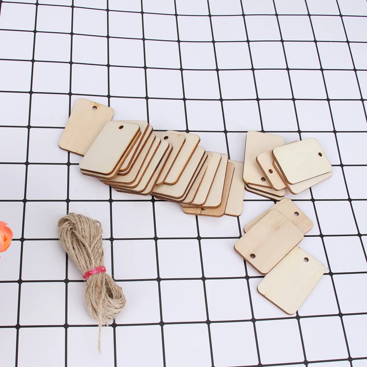 

50Pcs Blank Wooden Tags Natural Wood Hanging Pieces for Crafts DIY Projects Perfect As Gift Tags Classroom Board Wedding